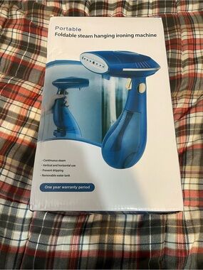 Portable Blue Foldable Steam Hanging Ironing Machine